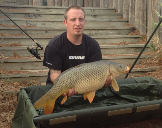 Kurt Bond with a 19.13 lb common caught during Session 8 of the Wild Carp Club of Austin, TX Kurt Bond with a 19.13 lb common caught during Session 8 of the Wild Carp Club of Austin, TX